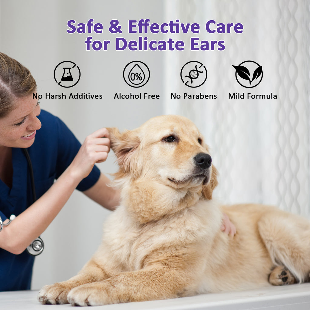 PawBubble Ear Wipes For Dogs & Cats,Gentle Ear Cleaner For Wax,50 Counts