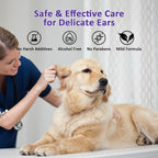 PawBubble Ear Wipes For Dogs & Cats,Gentle Ear Cleaner For Wax,50 Counts