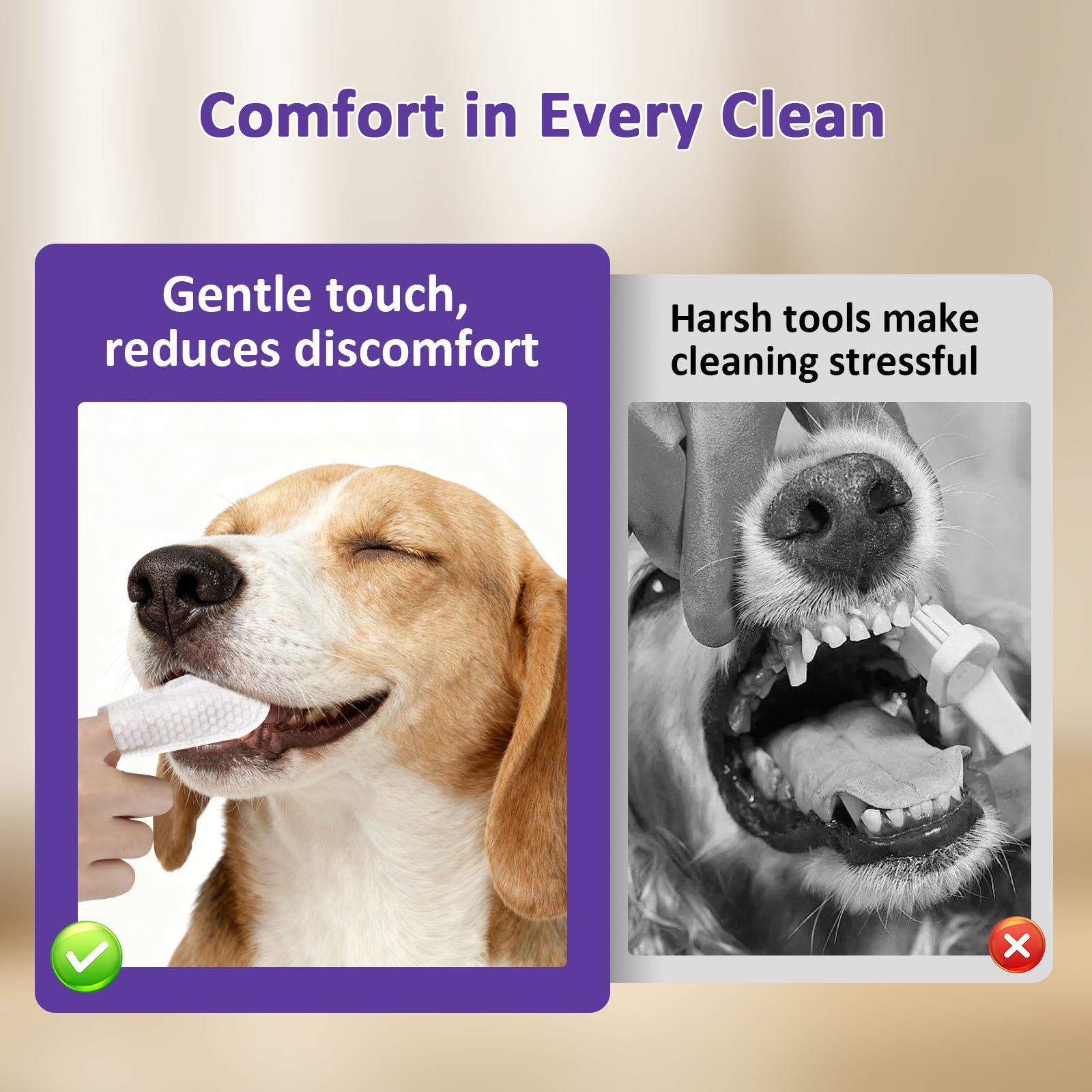 PawBubble Pet Dental Finger Wipes,Teeth Cleaning Wipes For Dogs & Cats Daily Oral Care,50 Count